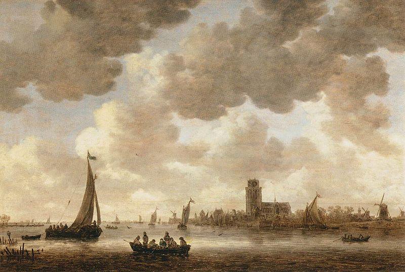 Jan van Goyen The Meuse at Dordrecht with the Grote Kerk. oil painting picture